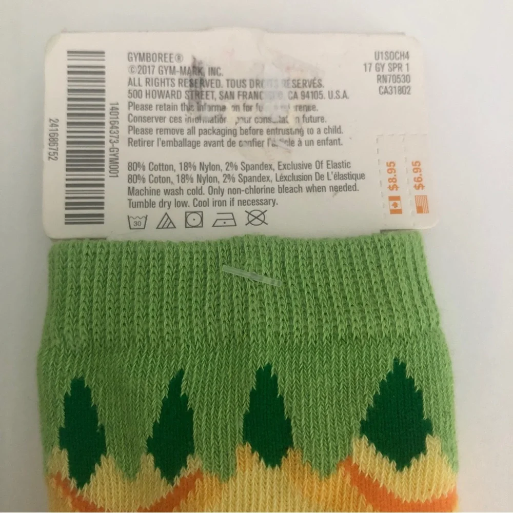 NWT GYMBOREE Sugar Reef 2017 XS 8-10 Pineapple Yellow Fruit Knee High Socks